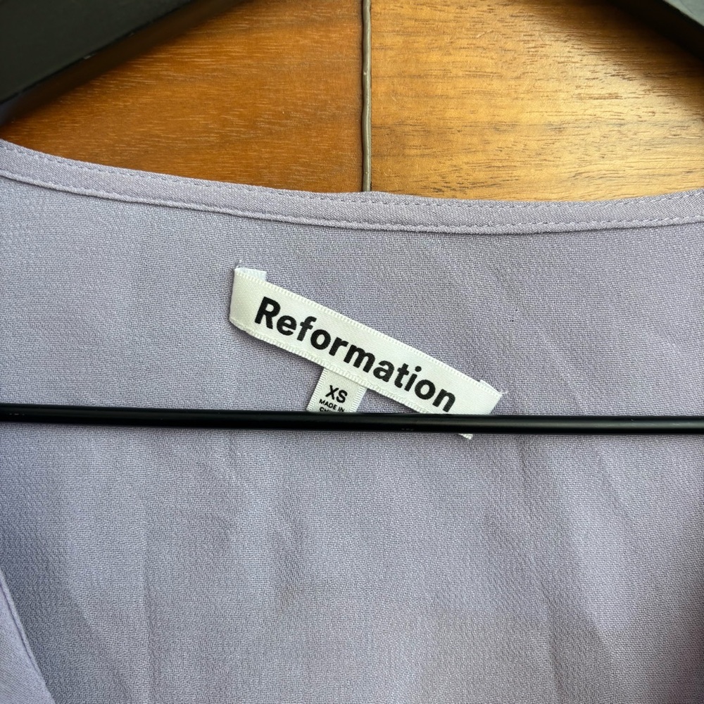 Reformation Lavender Ruffle Blouse - Picture 6 of 15
